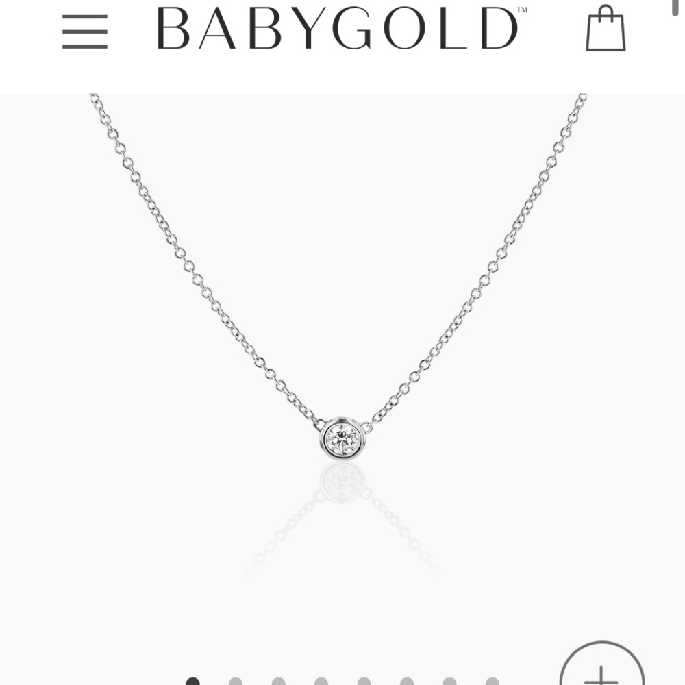 Baby Gold Diamond Solitaire Necklace